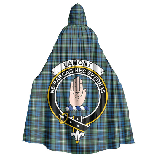 Lamont Ancient Tartan Crest Hooded Cloak