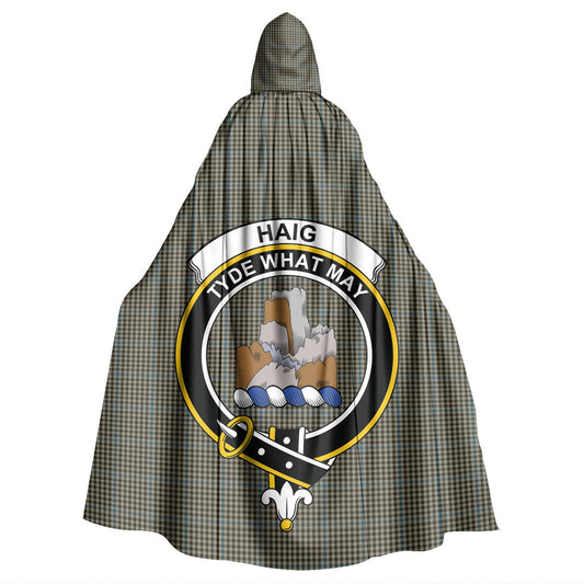 Haig Check Tartan Crest Hooded Cloak