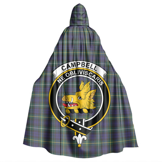 Campbell Argyll Modern Tartan Crest Hooded Cloak