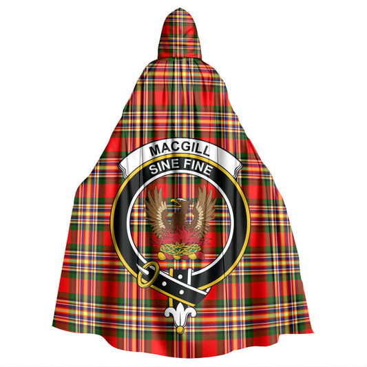 MacGill Modern Tartan Crest Hooded Cloak