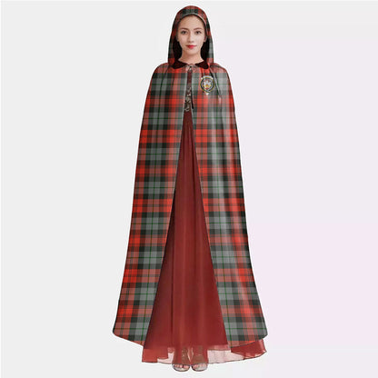 MacLachlan Weathered Tartan Crest Hooded Cloak