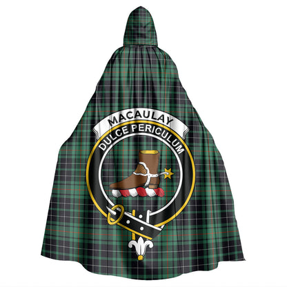 MacAulay Hunting Ancient Tartan Crest Hooded Cloak