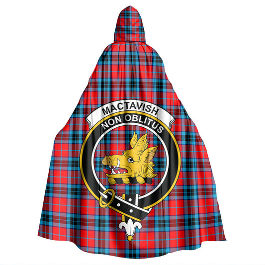 MacTavish Modern Tartan Crest Hooded Cloak