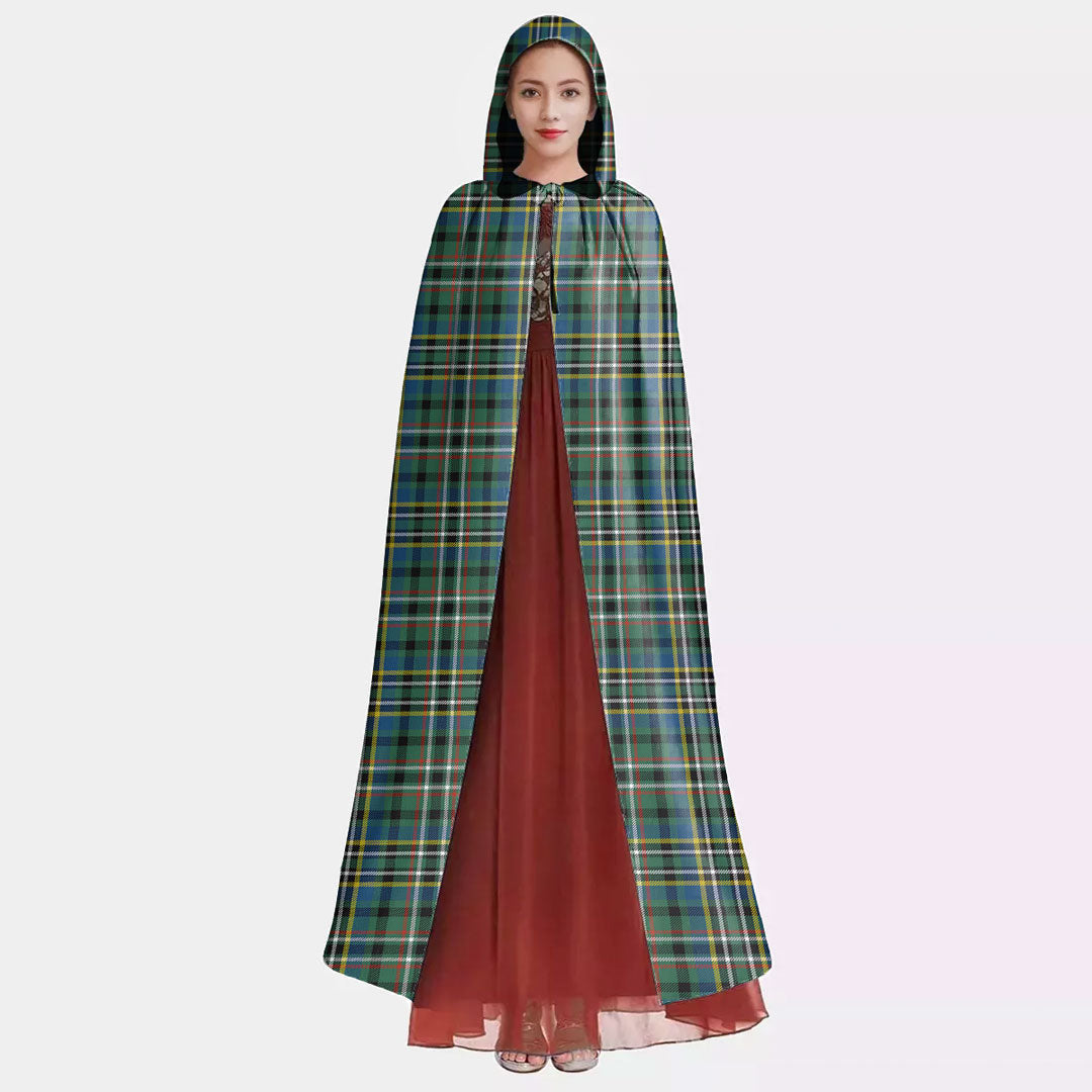 SCOTT GREEN ANCIENT Tartan Plaid Hooded Cloak