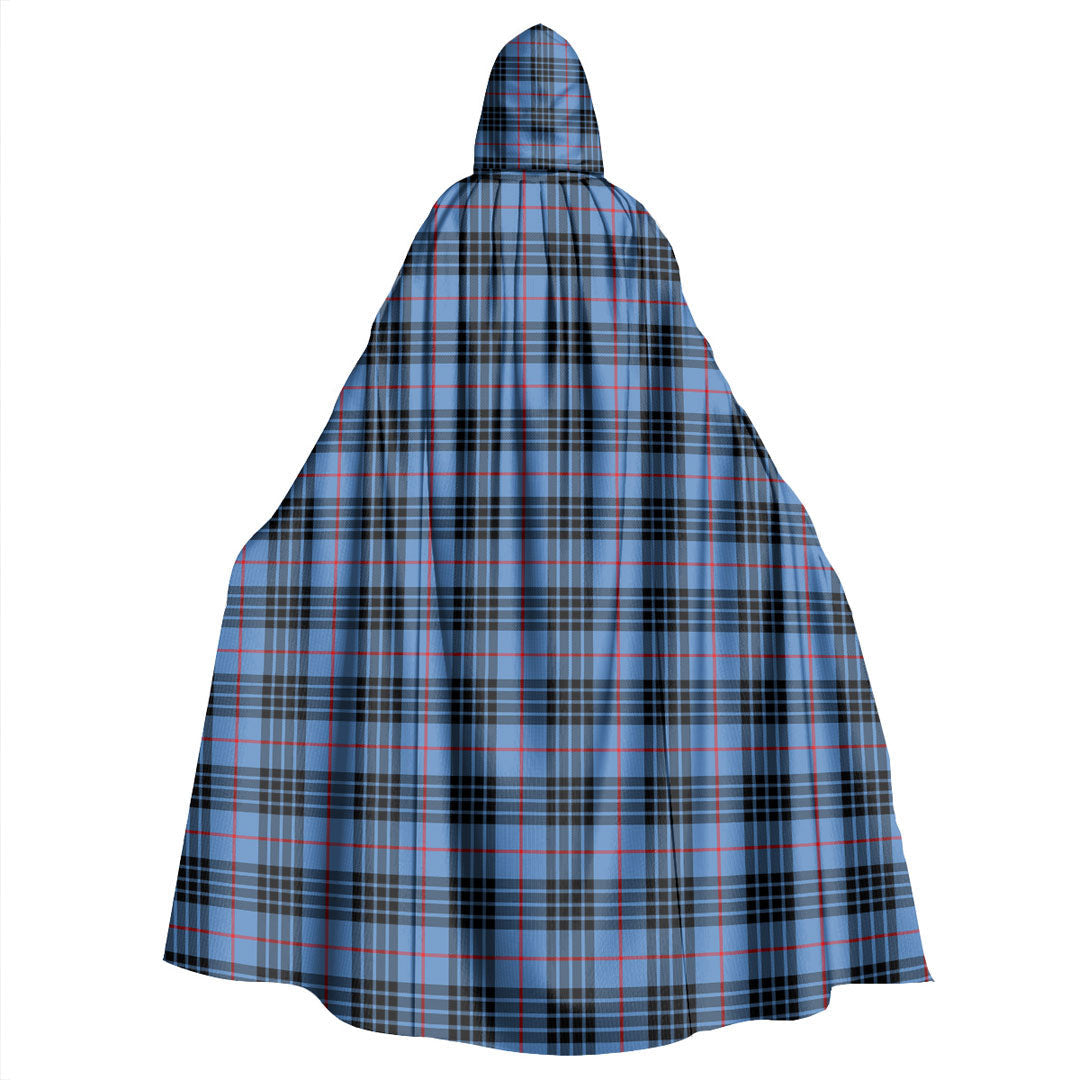 MacKay Blue Tartan Plaid Hooded Cloak