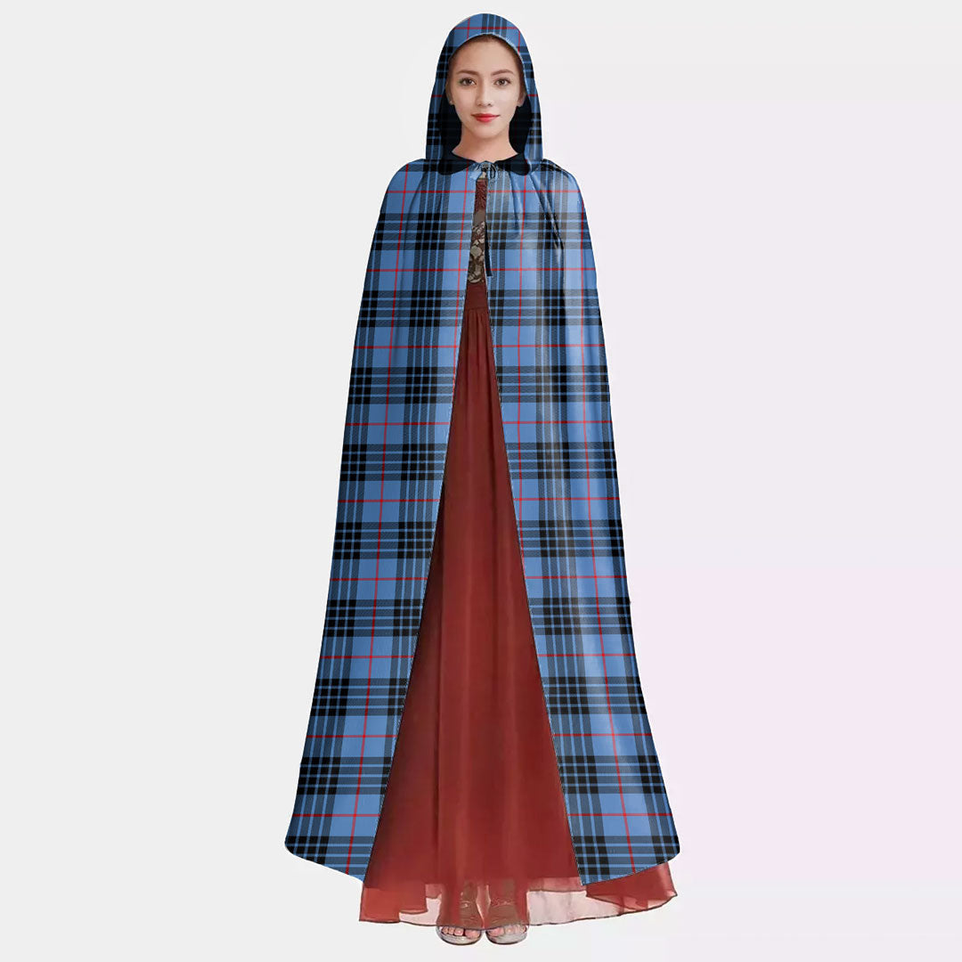 MacKay Blue Tartan Plaid Hooded Cloak