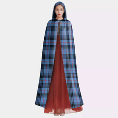 MacKay Blue Tartan Plaid Hooded Cloak