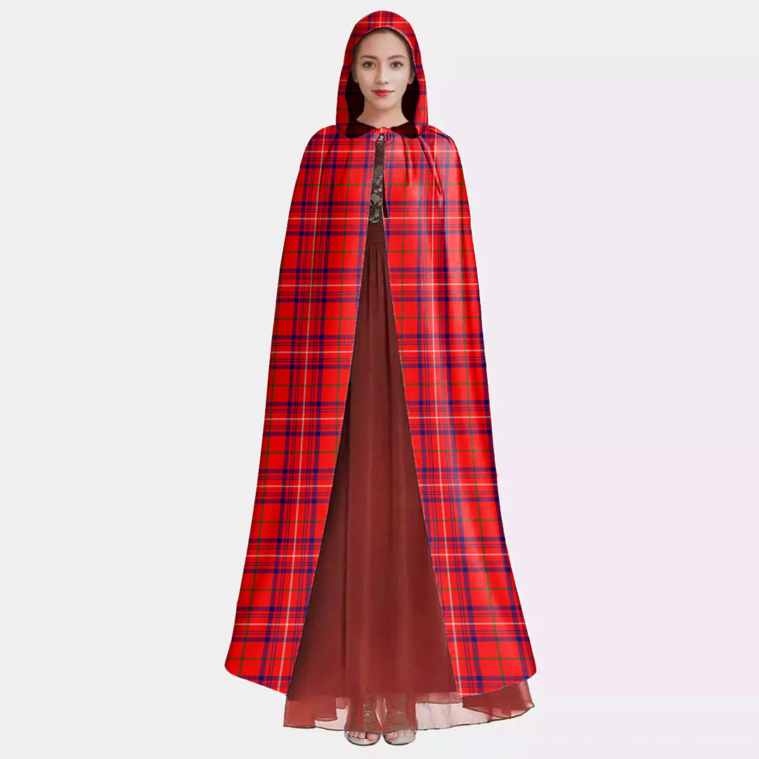 Rose Modern Tartan Plaid Hooded Cloak