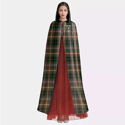 Buchanan Hunting Tartan Crest Hooded Cloak