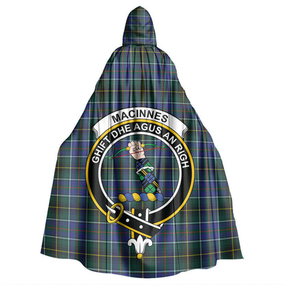 MacInnes Modern Tartan Crest Hooded Cloak