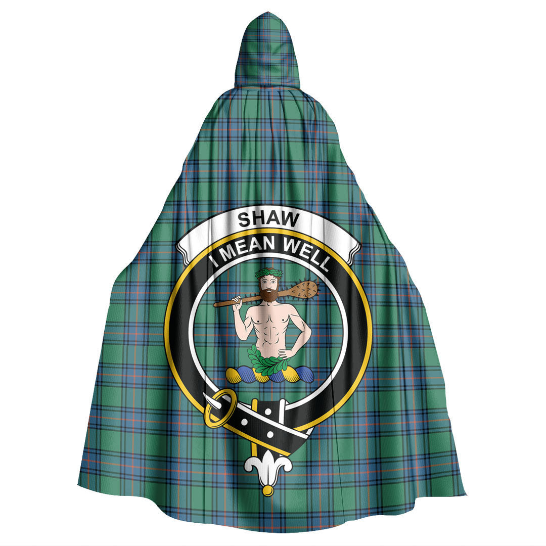 Shaw Ancient Tartan Crest Hooded Cloak