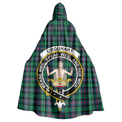 Urquhart Broad Red Ancient Tartan Crest Hooded Cloak