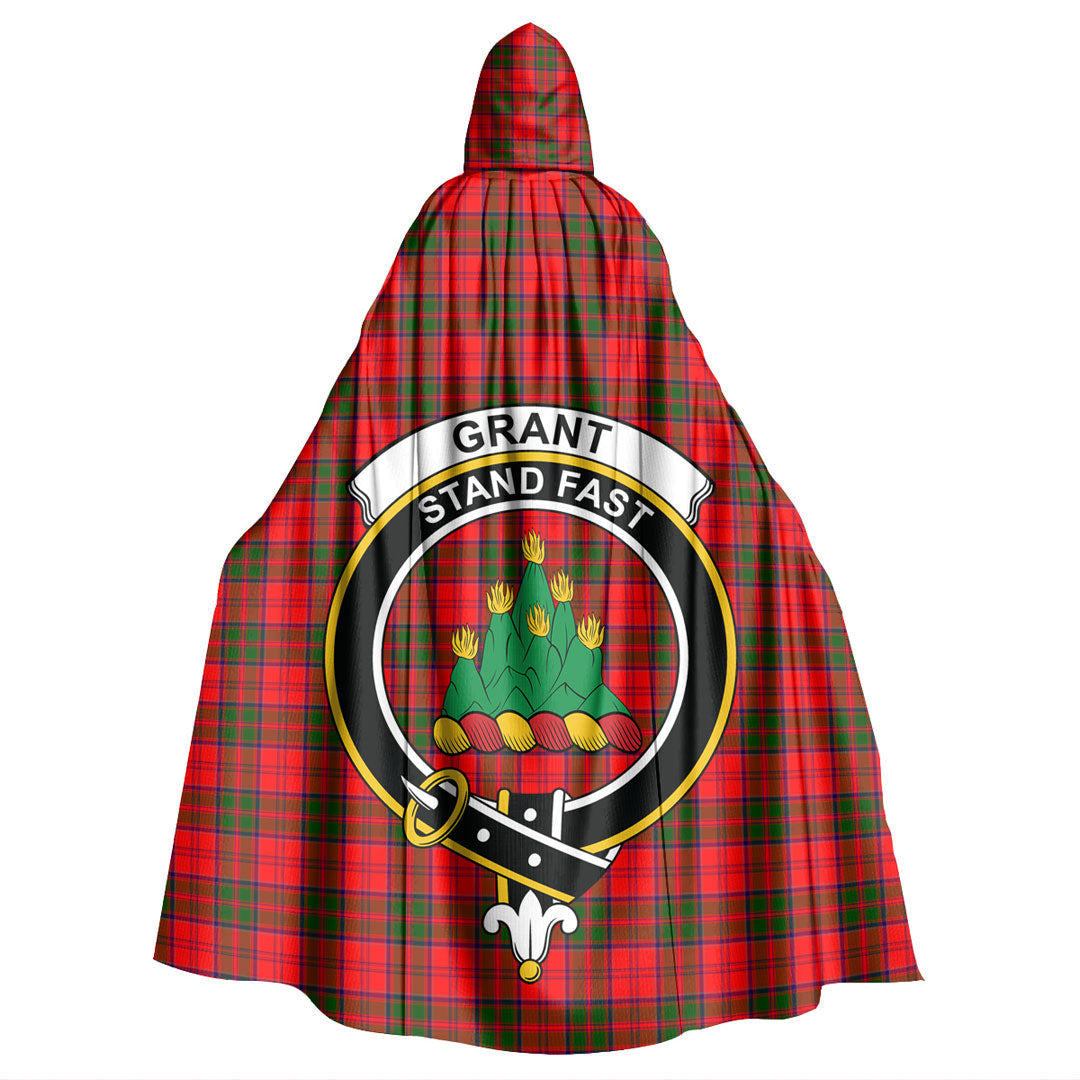 Grant Modern Tartan Crest Hooded Cloak