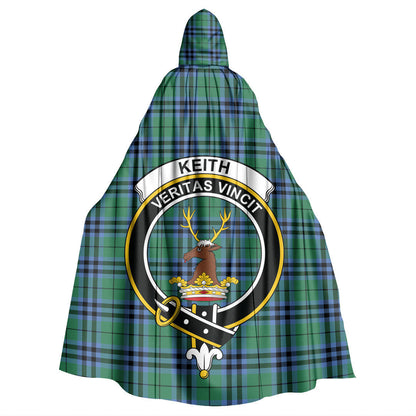 Keith Ancient Tartan Crest Hooded Cloak