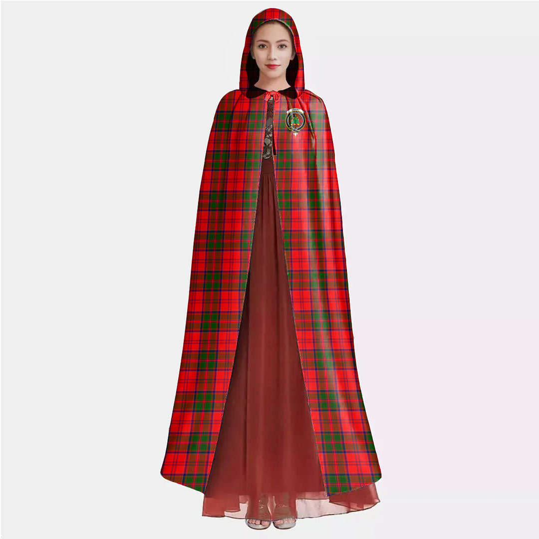 Grant Modern Tartan Crest Hooded Cloak