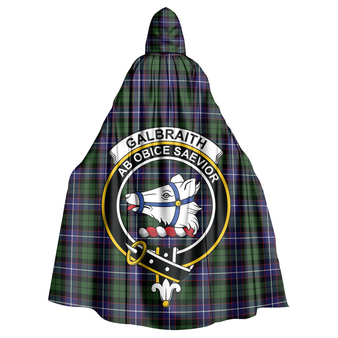 Galbraith Modern Tartan Crest Hooded Cloak