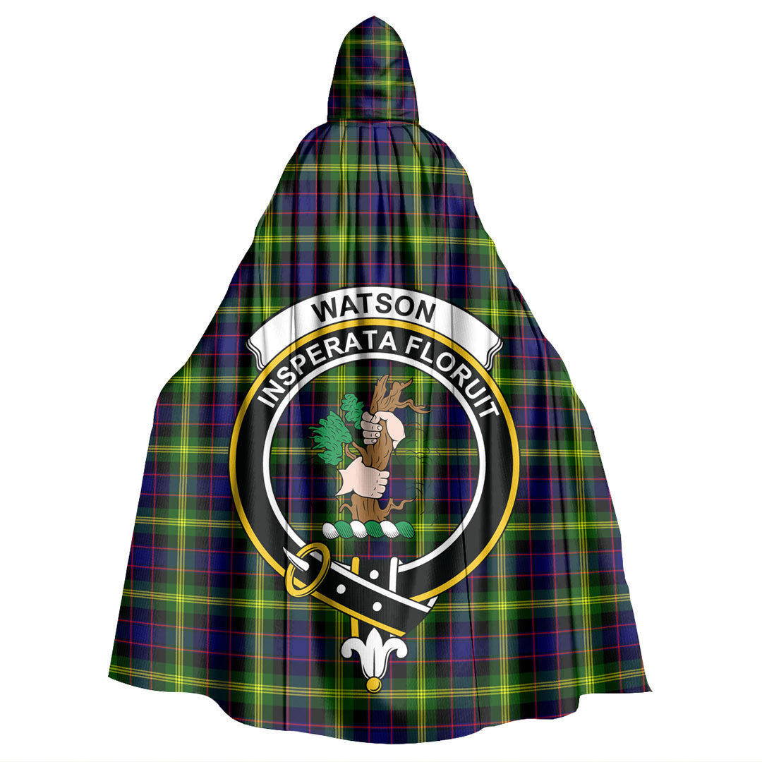 Watson Modern Tartan Crest Hooded Cloak