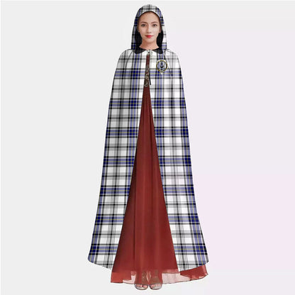 Hannay Modern Tartan Crest Hooded Cloak