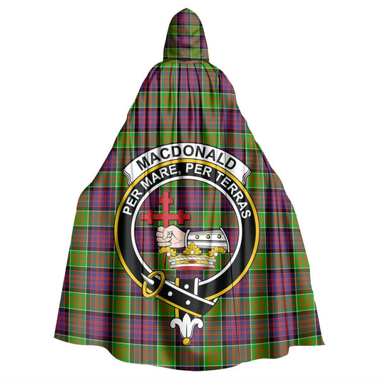 MacDonald of Clanranald Tartan Crest Hooded Cloak