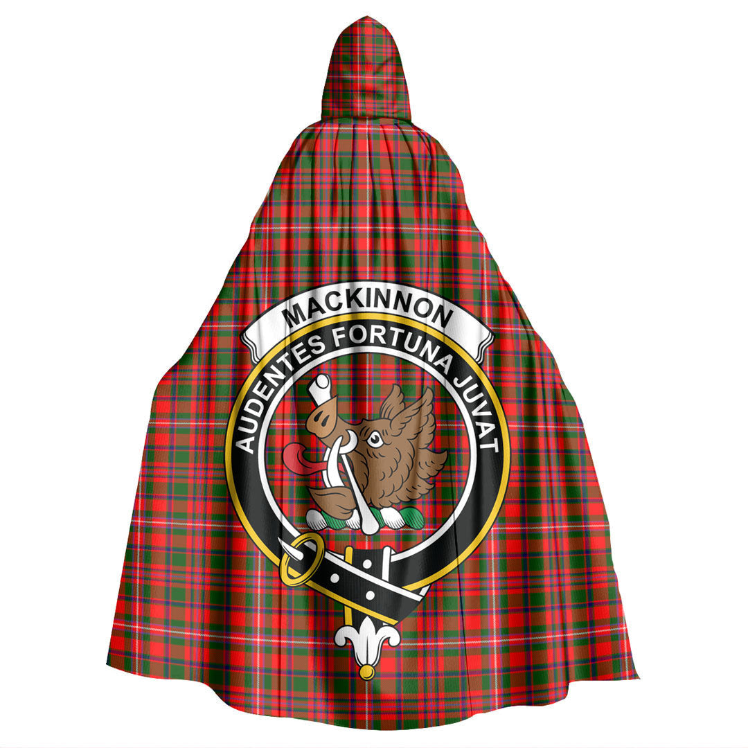 MacKinnon Modern Tartan Crest Hooded Cloak