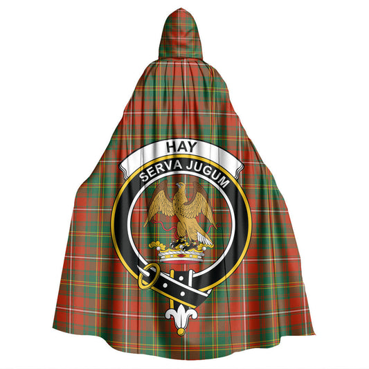 Hay Ancient Tartan Crest Hooded Cloak