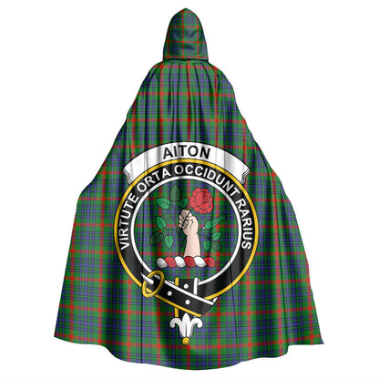 Aiton Tartan Crest Hooded Cloak