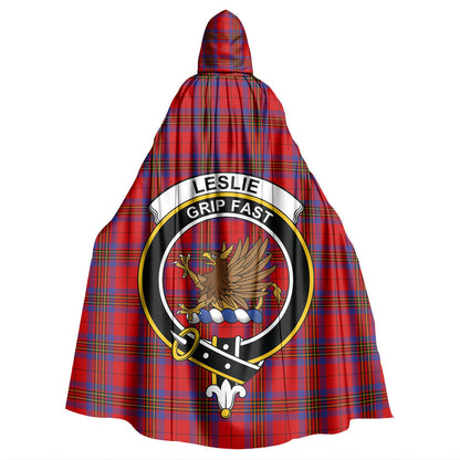 Leslie Modern Tartan Crest Hooded Cloak