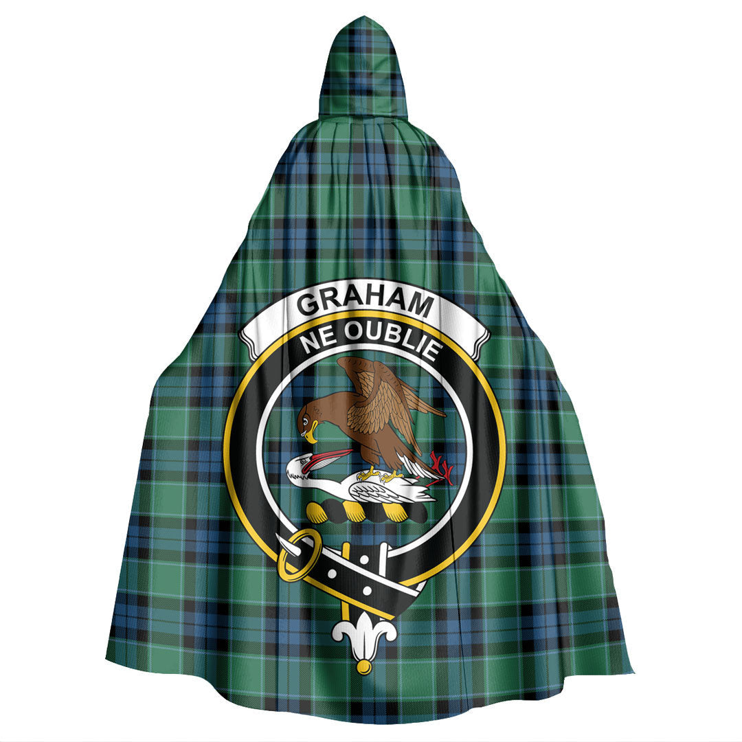 Graham of Menteith Ancient Tartan Crest Hooded Cloak