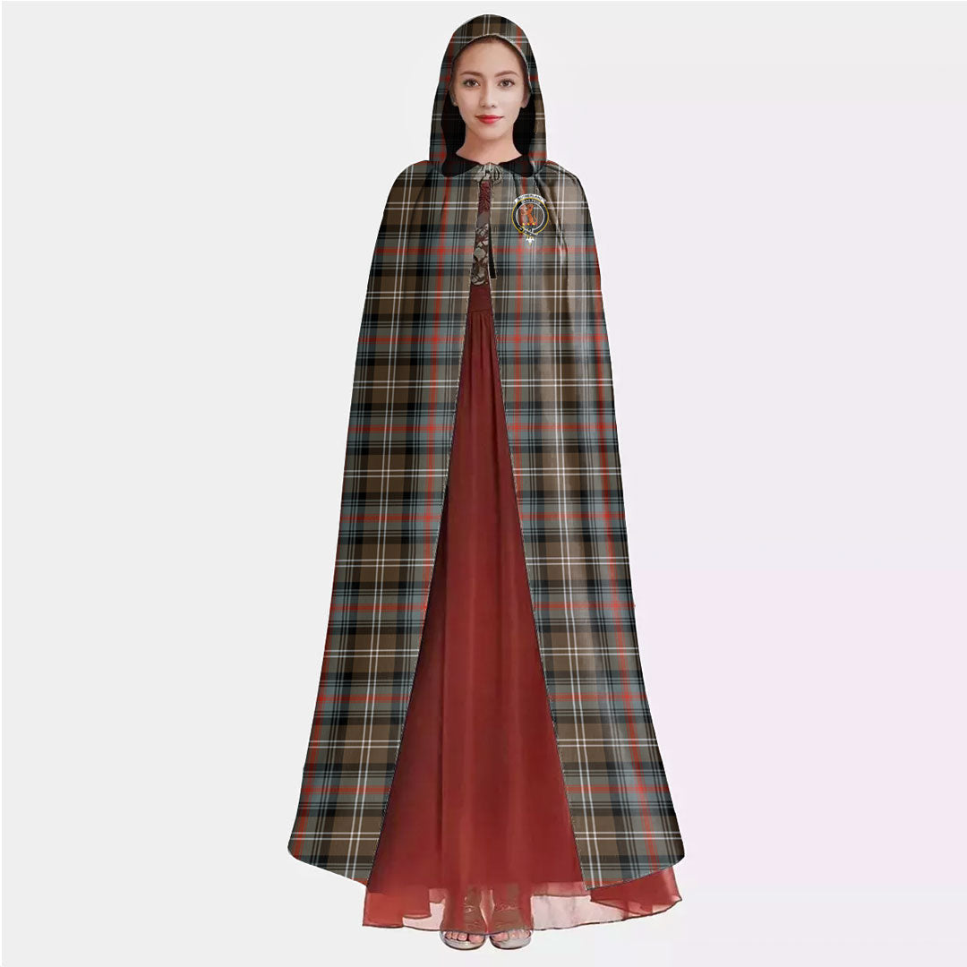 Sutherland Weathered Tartan Crest Hooded Cloak