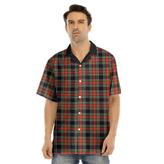 Stewart Black Tartan Plaid Hawaii Shirt