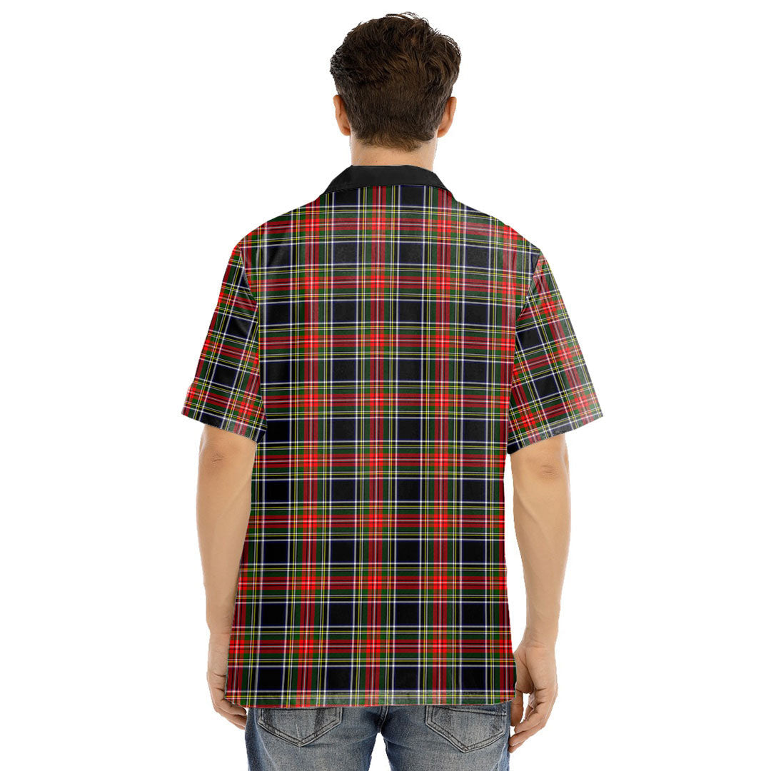 Stewart Black Tartan Plaid Hawaii Shirt