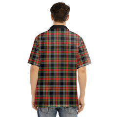Stewart Black Tartan Plaid Hawaii Shirt