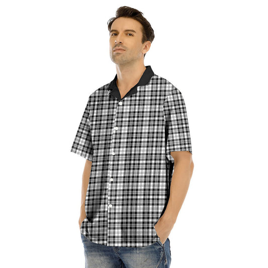 Scott Black White Modern Tartan Plaid Hawaii Shirt