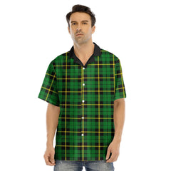 Wallace Hunting Green Tartan Plaid Hawaii Shirt