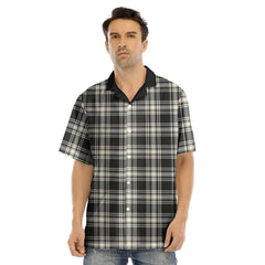 Menzies Black White Ancient Tartan Plaid Hawaii Shirt