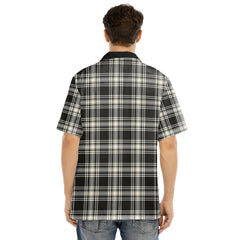 Menzies Black White Ancient Tartan Plaid Hawaii Shirt