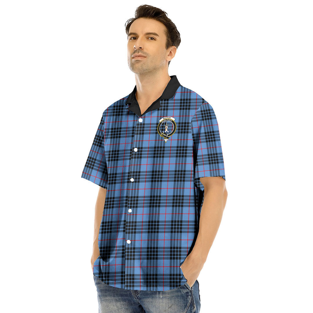 MacKay Blue Tartan Crest Hawaii Shirt