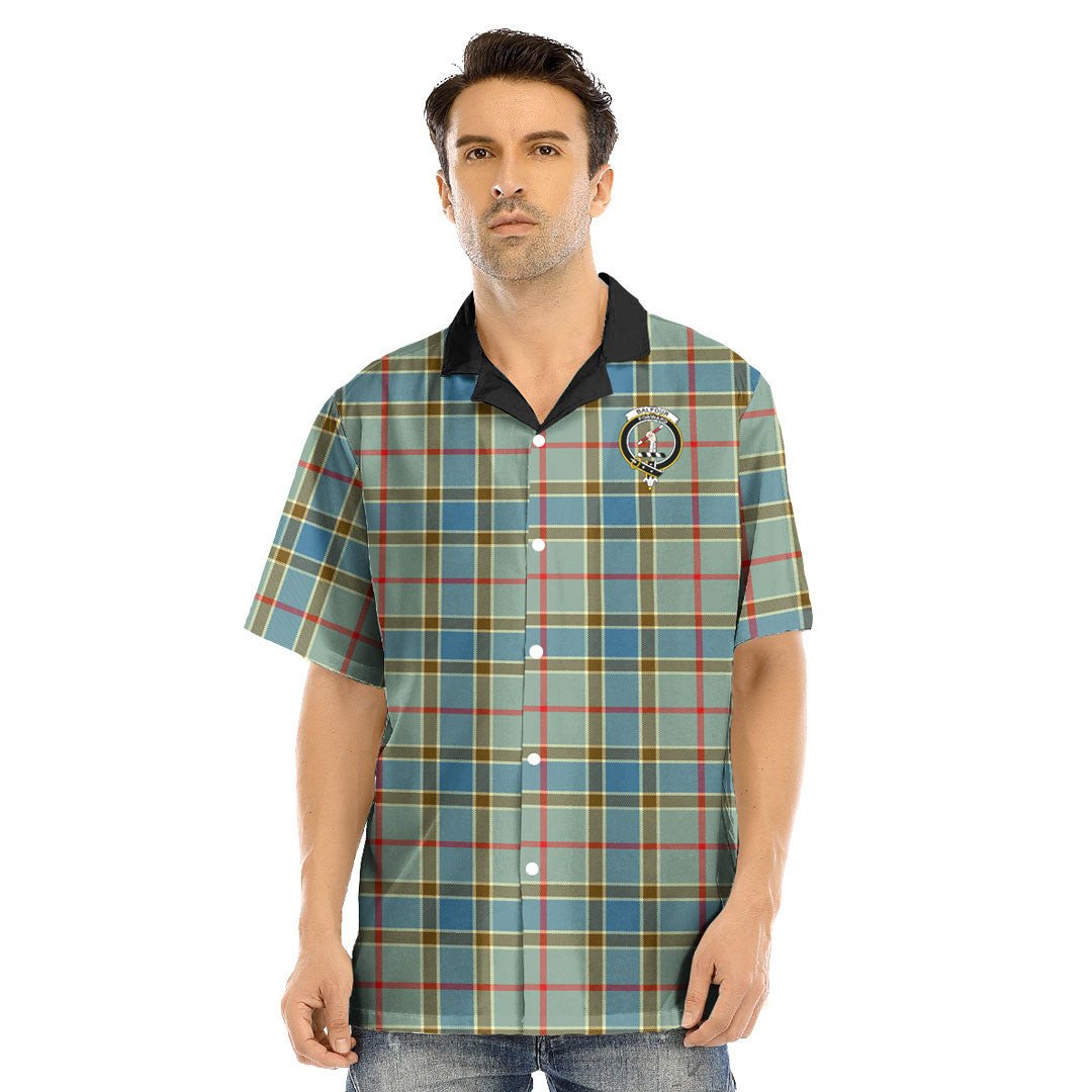 Balfour Blue Tartan Crest Hawaii Shirt