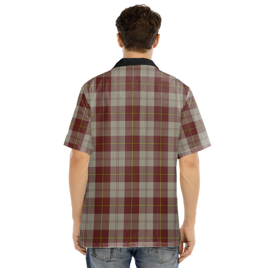 Cunningham Burgundy Dancers Tartan Crest Hawaii Shirt