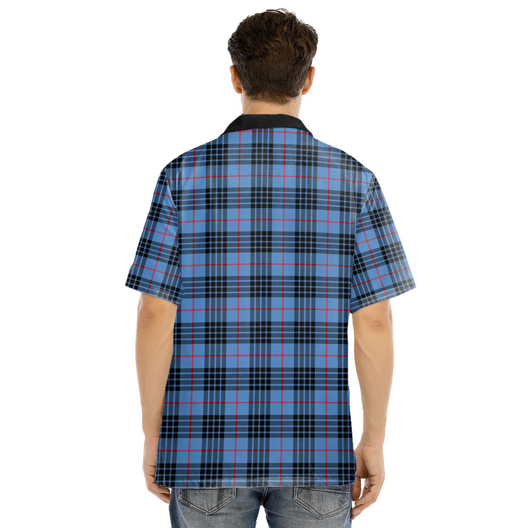 MacKay Blue Tartan Crest Hawaii Shirt