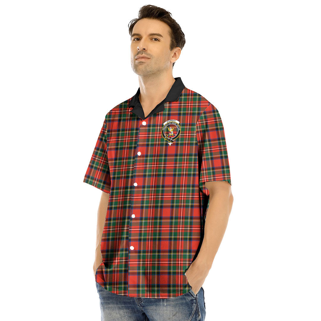 Stewart Royal Modern Tartan Crest Hawaii Shirt