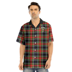 Stewart Black Tartan Crest Hawaii Shirt