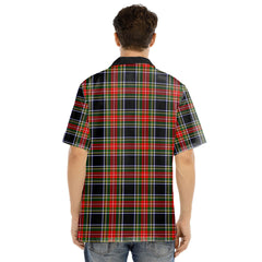 Stewart Black Tartan Crest Hawaii Shirt