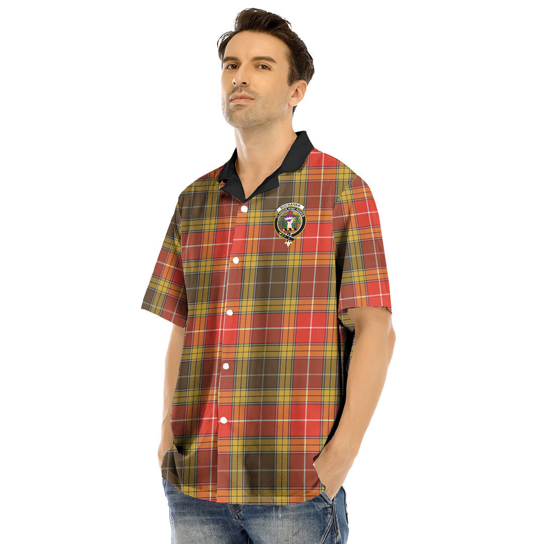 Buchanan Old Set Weathered Tartan Crest Hawaii Shirt