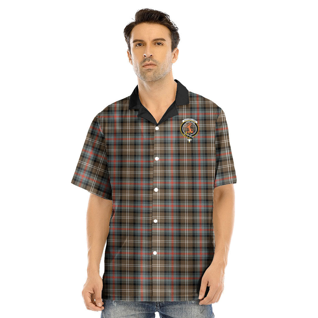 Sutherland Weathered Tartan Crest Hawaii Shirt