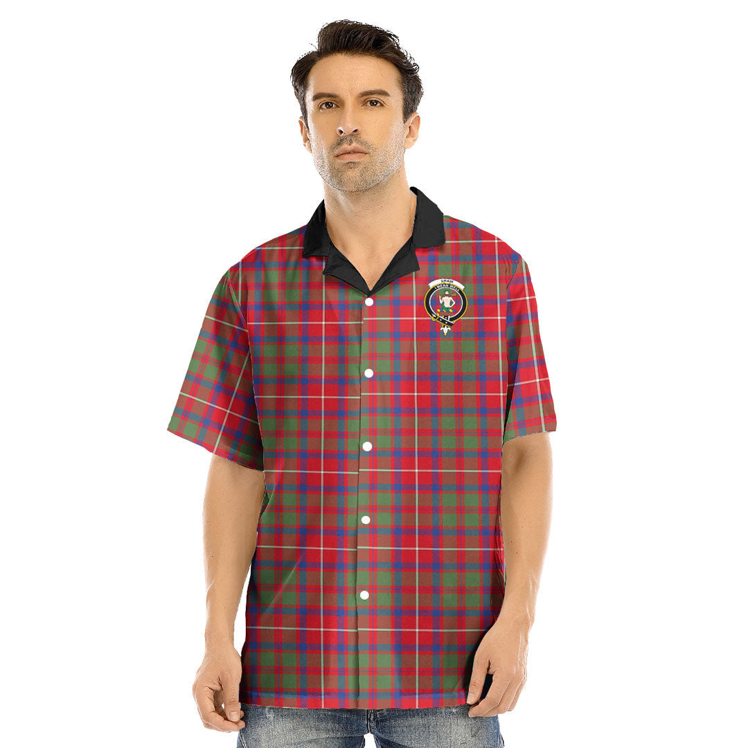 Shaw Red Modern Tartan Crest Hawaii Shirt