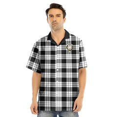 MacFarlane Black White Tartan Crest Hawaii Shirt