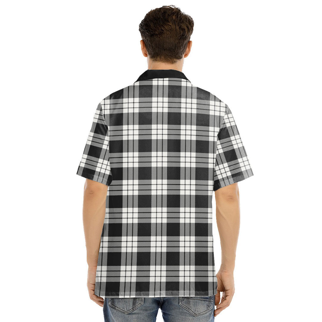 MacFarlane Black White Ancient Tartan Crest Hawaii Shirt