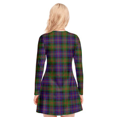 Cameron of Erracht Modern Tartan Crest V-neck Long Sleeve Dress