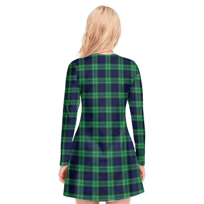 Abercrombie Tartan Crest V-neck Long Sleeve Dress